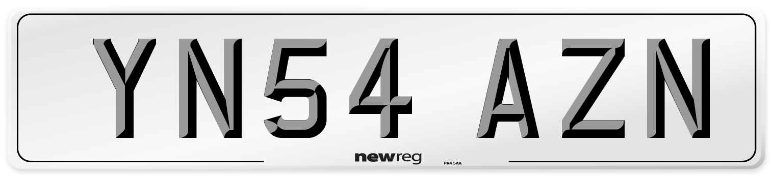 YN54 AZN Number Plate from New Reg